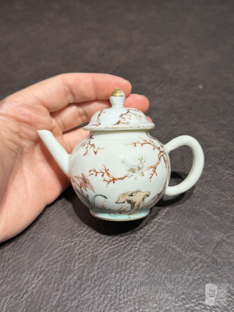 清乾隆 粉彩花鸟纹茶具一套25件 - 图38